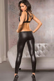 Black Wet Look Open Back Catsuit in L-XL