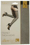 Perfect Fit Black Fishnet Thigh Highs in OS