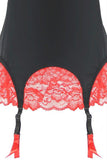 Red Lace and Black Chemise in M-L
