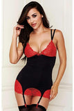 Red Lace and Black Chemise in M-L