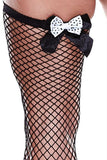 Double Bow Fence Net Thigh Highs in OSXL