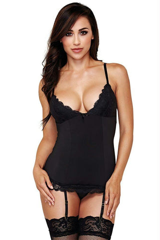 Black Low-Cut Chemise with Panty in M-L