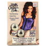 Metallic Weighted Steel Orgasm Balls in Silver