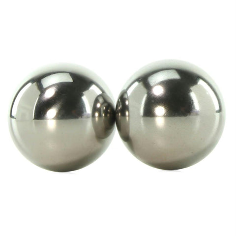 Metallic Weighted Steel Orgasm Balls in Silver