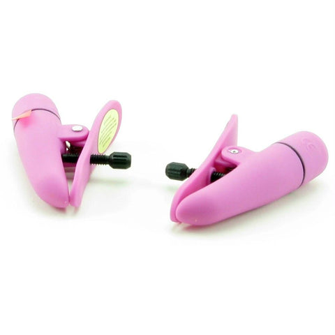 Nipplettes Vibrating Nipple Clamps in Pink demo-sextoydroshoppingUSA Nipplettes Vibrating Nipple Clamps in Pink demo-sextoydroshoppingUSA