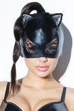 Wet Look and Lace Cat Mask in OS