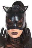 Wet Look and Lace Cat Mask in OS