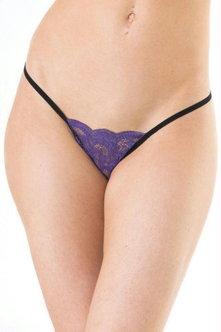 Soft Purple Stretch Lace G-String in OSXL