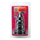 Triple Ripple Large Butt Plug in Black