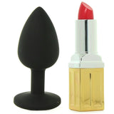 Booty Bling Small Jeweled Silicone Plug in Black-Pink