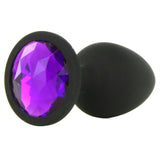 Booty Bling Small Jeweled Silicone Plug in Black-Purple