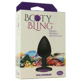 Booty Bling Small Jeweled Silicone Plug in Black-Purple