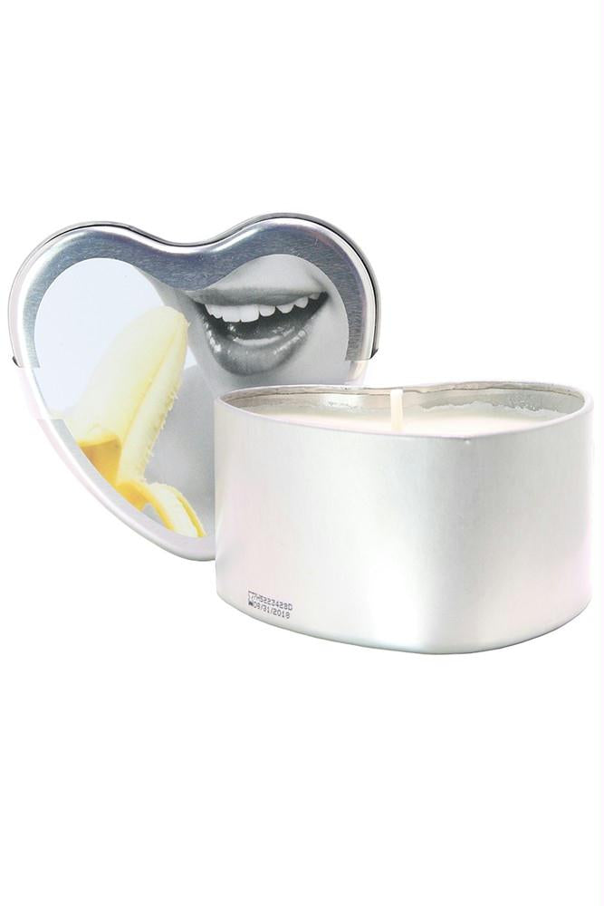 3-in-1 Edible Heart Candle 4oz-113g in Banana