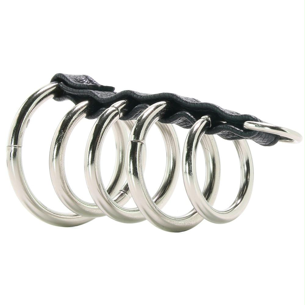 5 Ring Steel Gates of Hell Cock Cage with Lead