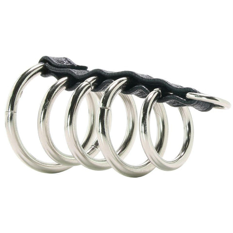 5 Ring Steel Gates of Hell Cock Cage with Lead