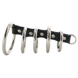 5 Ring Steel Gates of Hell Cock Cage with Lead