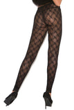 Footless Bow Lace Black Pantyhose in OSXL