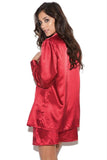 Merlot Charmeuse Satin Sleep Shirt in 2X