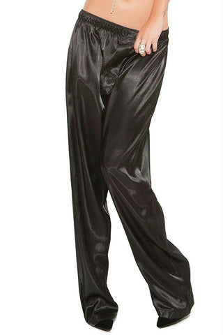 Raven Black Satin Lounge Pants in 1X