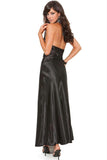 Elegant Black Satin Gown in M