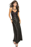 Elegant Black Satin Gown in M
