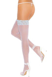 Sky Blue Lace Top White Sheer Thigh Highs in OS