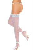 Sky Blue Lace Top White Sheer Thigh Highs in OSXL