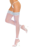 Sky Blue Lace Top White Sheer Thigh Highs in OSXL