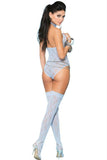 Powder Blue Cupless Teddy with Thigh Highs in OS