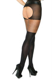 Diamond Top Crotchless Pantyhose in OSXL