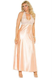 Peachy Keen Satin Gown in 3X