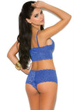Persian Blue Lace Cami and Boyshorts in S