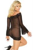 Black Flared Sleeve Mini Dress in OSXL