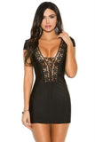 Black Boho Mini Dress in L