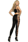Side Shred Black Cami and Leggings in OS