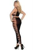 Side Shred Black Cami and Leggings in OSXL