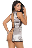 Silver Lining Peek-a-Boo Chemise in M