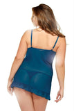 Underwire Chemise & Matching Thong in 1X-2X
