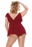 Ruby Cutout Babydoll and Panty in 1X-2X