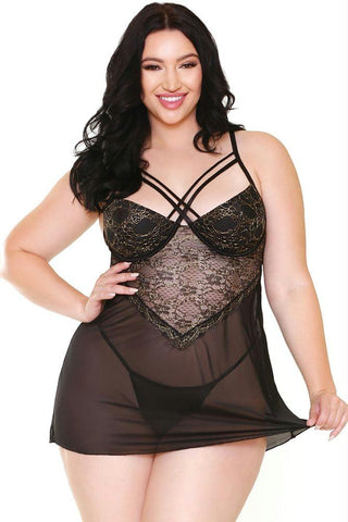 Marissa Chemise & G-String in 1X-2X