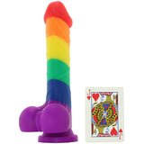 Rainbow Pumped Silicone Dildo