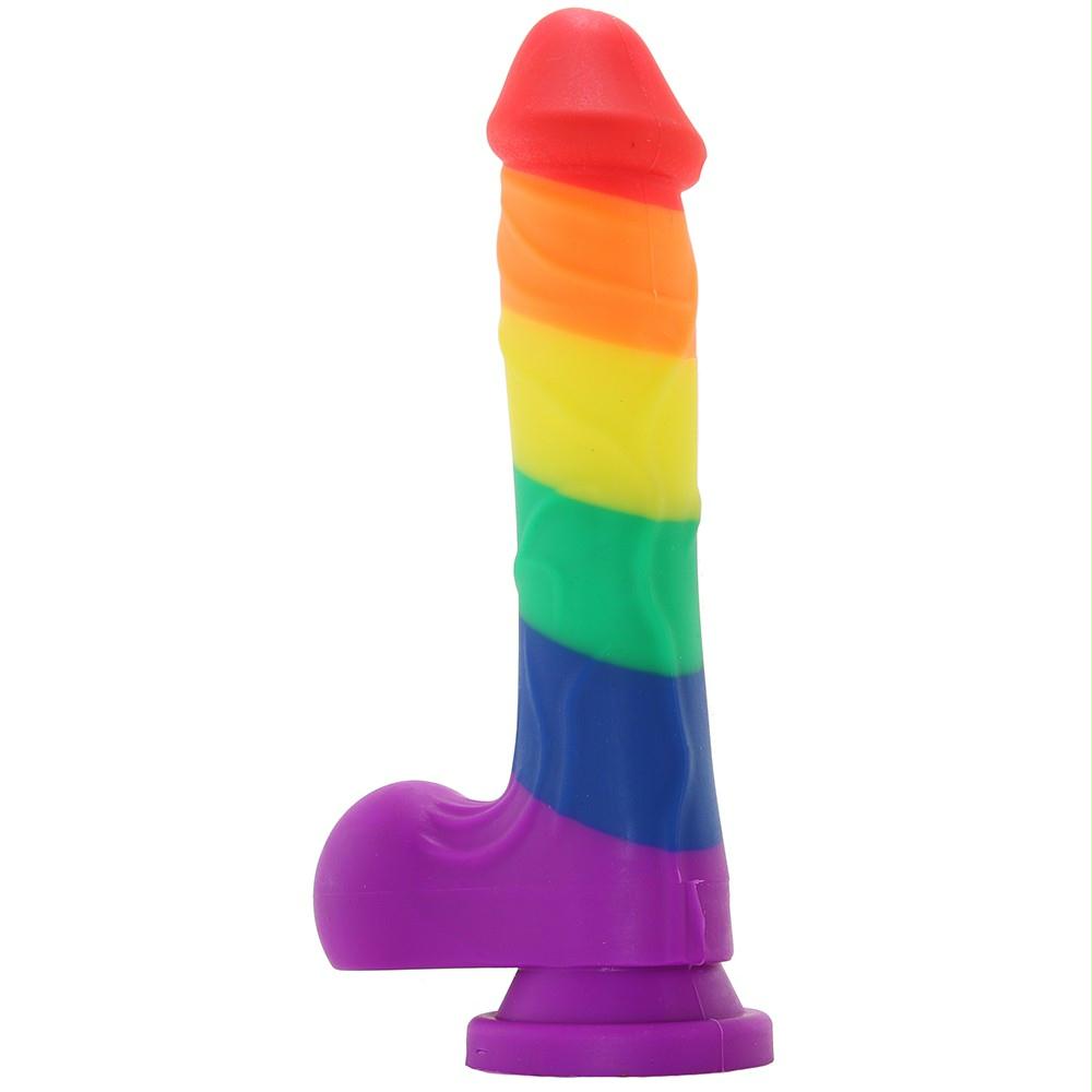 Rainbow Pumped Silicone Dildo