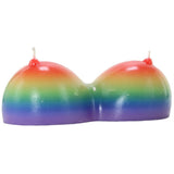 Rainbow Jumbo Boobie Candle