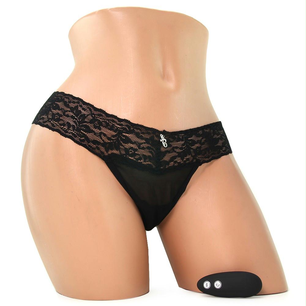 Wireless Remote Vibrating Black Panties in M-L