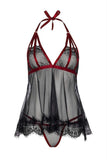 Sheer Black Apron Babydoll & G-String in S-M