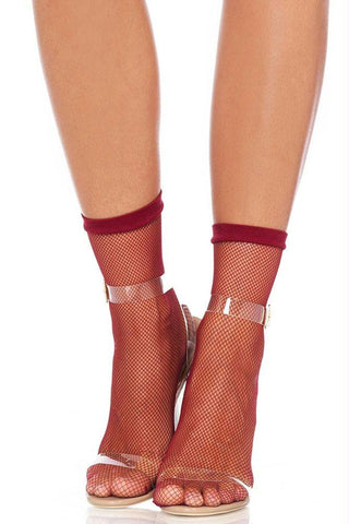 Merlot Fishnet Anklets in OS