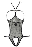 Black Wave Cupless & Crotchless Teddy in L-XL