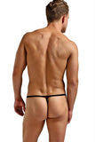 Black Rib Knit Men's G-String in OS