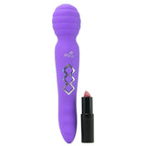 Zoe Rechargeable Dual Vibrating Wand in Neon Purple