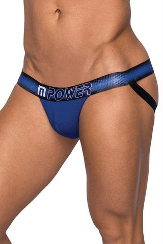 Navy Blue Bareback Jock Pocket Pouch in S-M